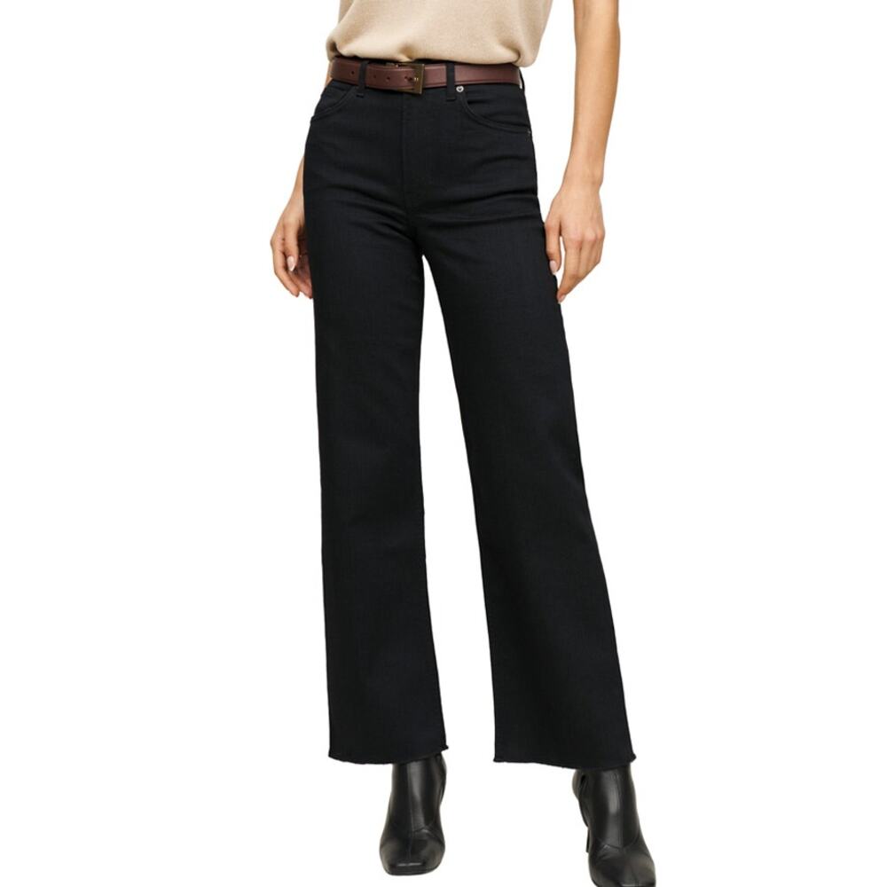 Reformation Emma Black High Rise Wide Leg Jeans Size 25